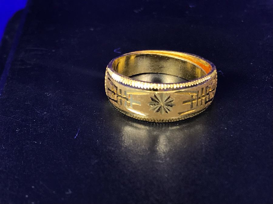 JUST ADDED - 24K 995 Gold Signed Asian Ring Size 6 Heavy 7.9g [Photo 14]
