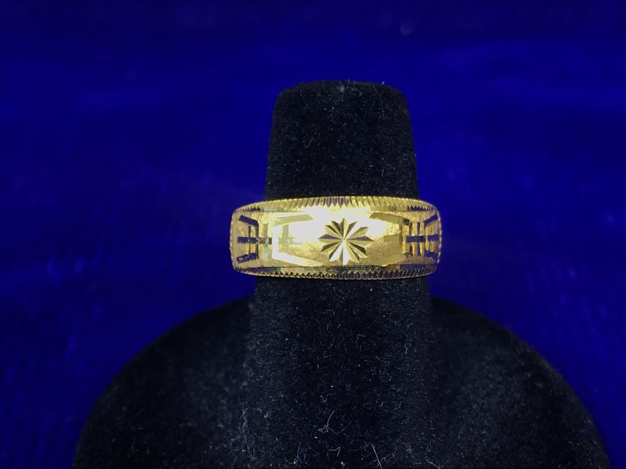 JUST ADDED - 24K 995 Gold Signed Asian Ring Size 6 Heavy 7.9g [Photo 2]