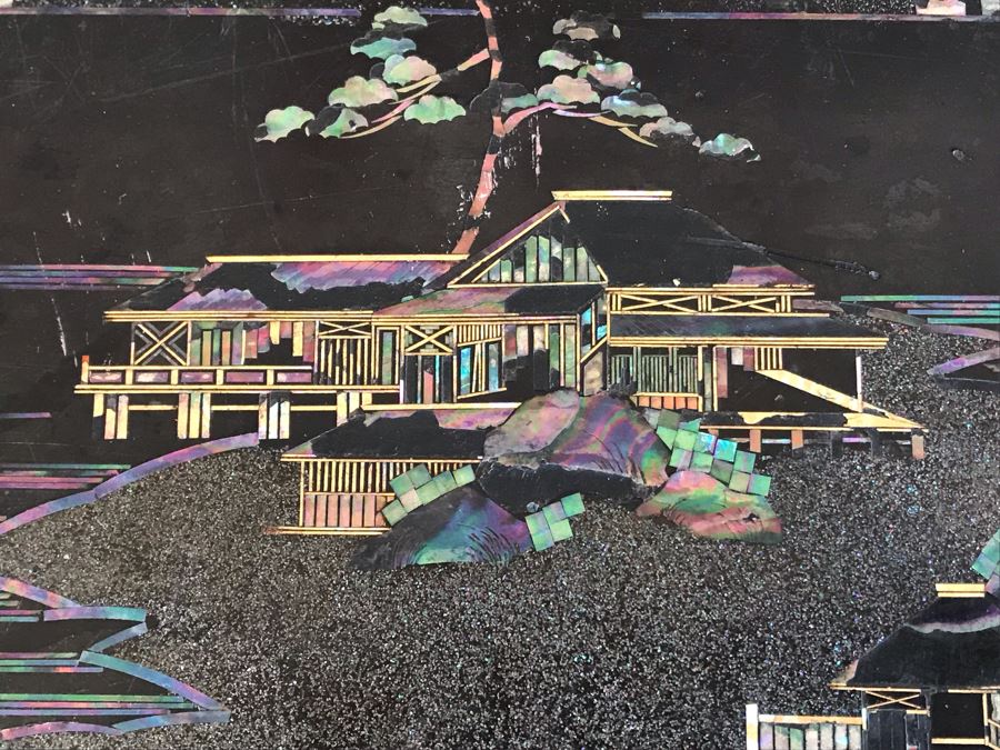 Stunning Antique Japanese Mother Of Pearl Inlay Tansu Chest Cabinet - See Details [Photo 46]