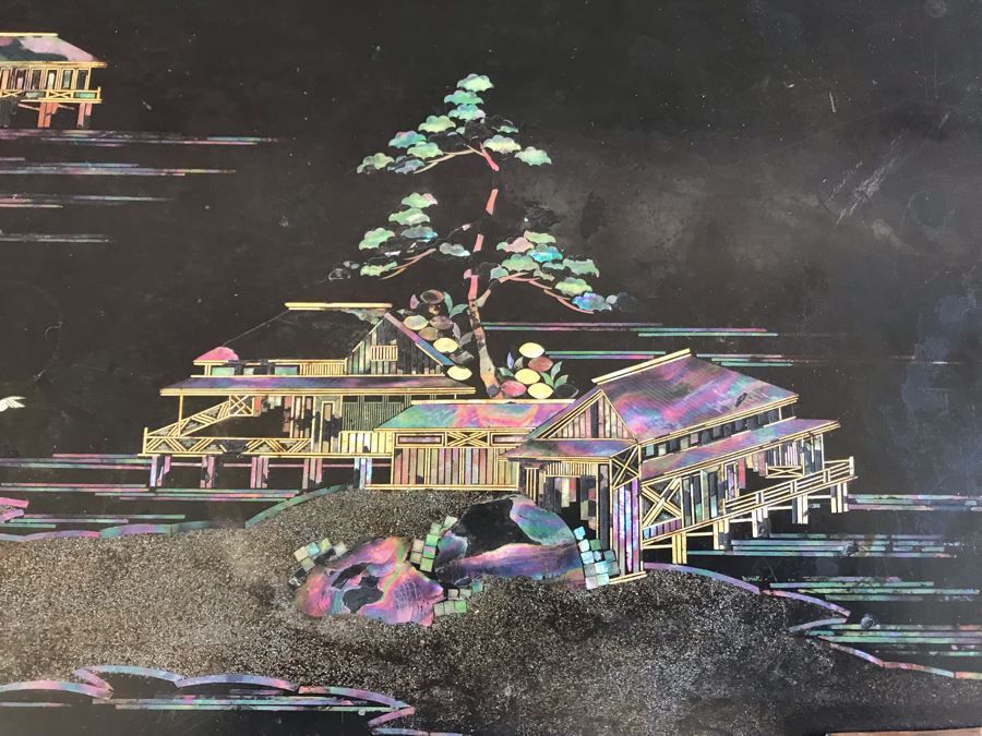 Stunning Antique Japanese Mother Of Pearl Inlay Tansu Chest Cabinet - See Details [Photo 43]