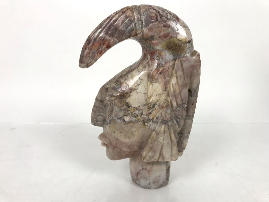 Carved Marble Stone Figure Head Sculpture 6.5'H X 4'W [Photo 2]