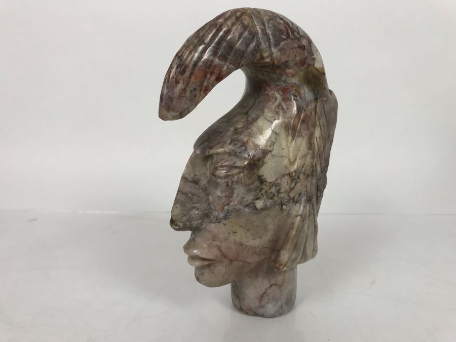 Carved Marble Stone Figure Head Sculpture 6.5'H X 4'W [Photo 11]