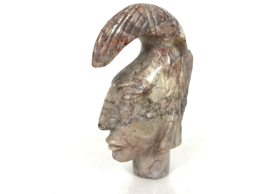 Carved Marble Stone Figure Head Sculpture 6.5'H X 4'W [Photo 1]