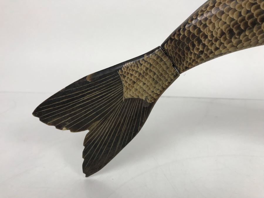 Carved Horn Sculpture Of Fish 18'L X 6'H [Photo 7]