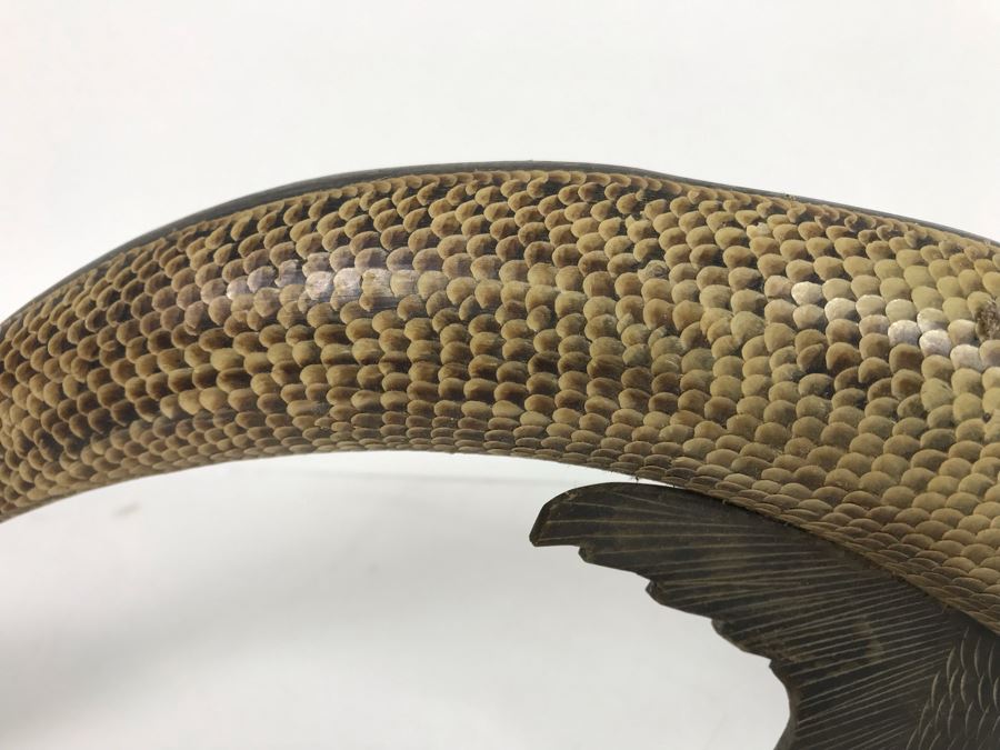 Carved Horn Sculpture Of Fish 18'L X 6'H [Photo 6]