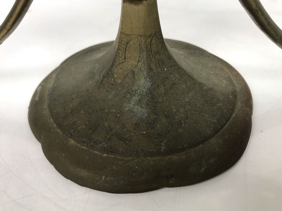 Vintage Brass Candelabra With Old Brass Horse Drawn Cart Toy [Photo 14]