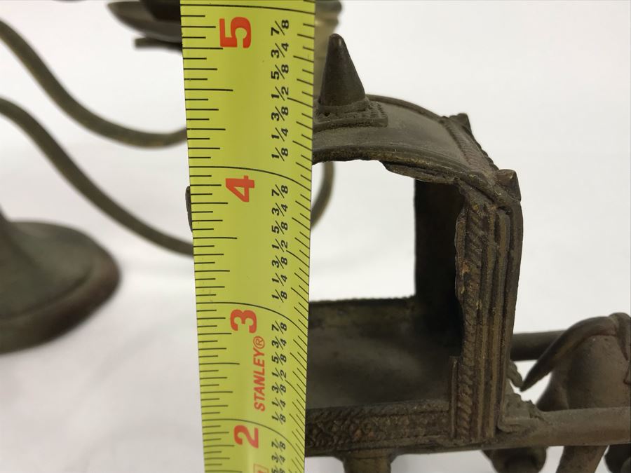 Vintage Brass Candelabra With Old Brass Horse Drawn Cart Toy [Photo 17]