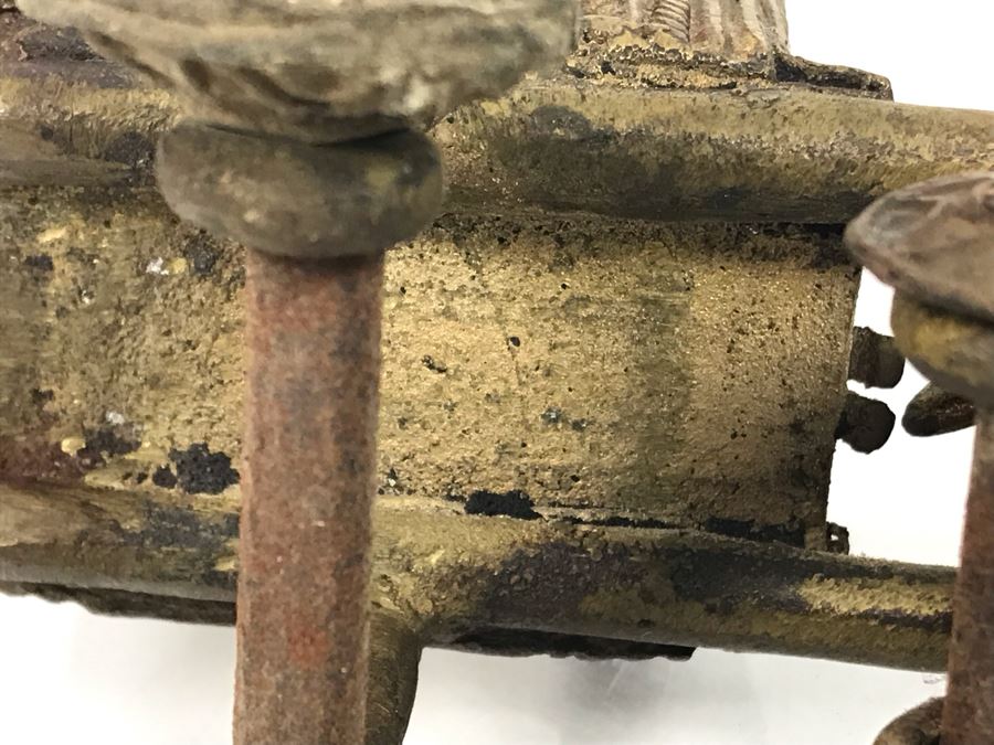 Vintage Brass Candelabra With Old Brass Horse Drawn Cart Toy [Photo 11]