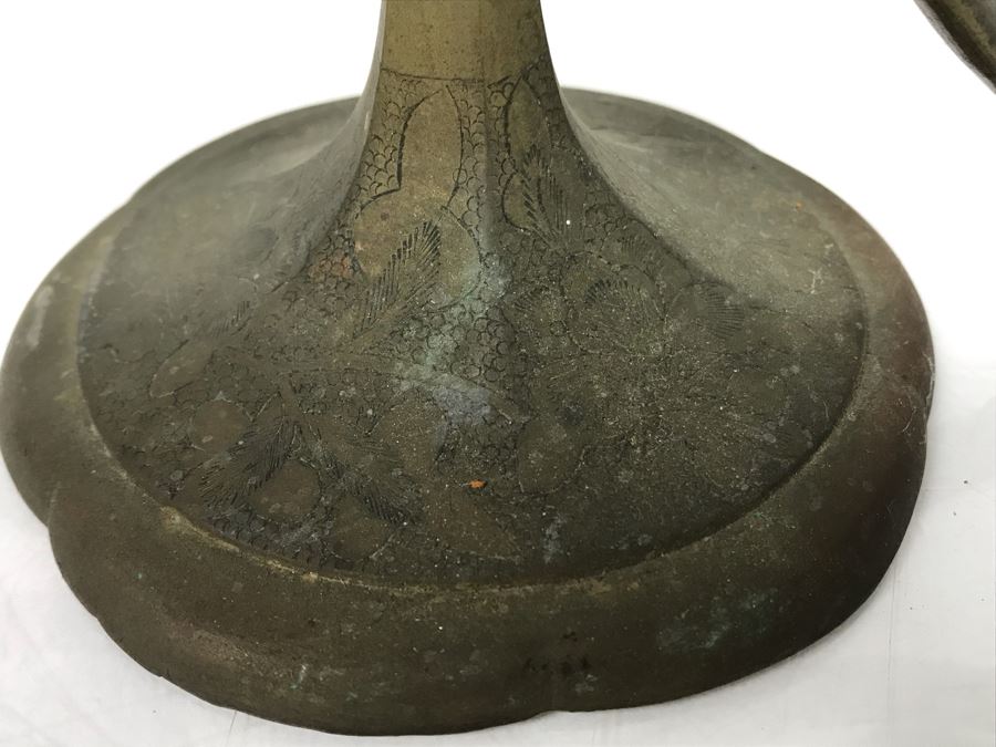 Vintage Brass Candelabra With Old Brass Horse Drawn Cart Toy [Photo 15]