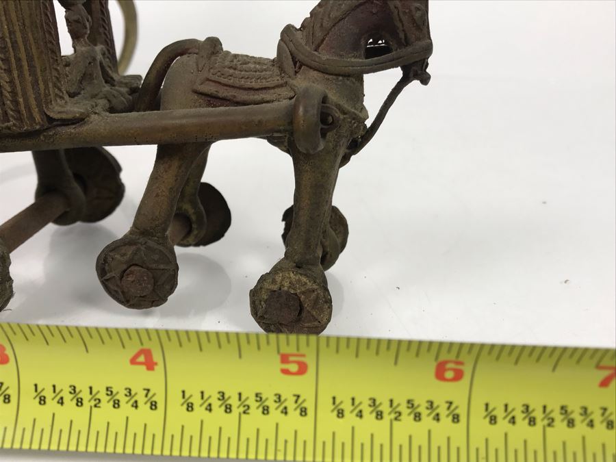 Vintage Brass Candelabra With Old Brass Horse Drawn Cart Toy [Photo 18]