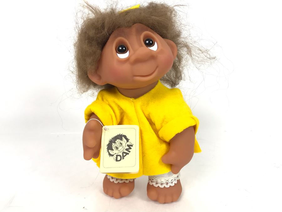 Vintage DAM Troll Doll By Thomas Dam From Denmark Troll Company Classic Girl No. 6045 With Tags 9'H