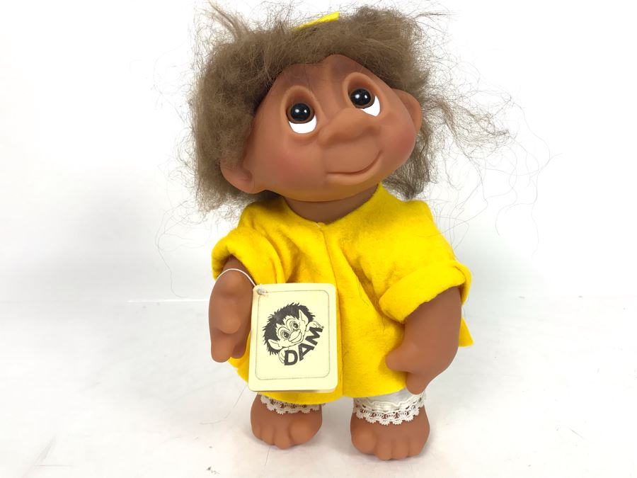 Vintage DAM Troll Doll By Thomas Dam From Denmark Troll Company Classic Girl No. 6045 With Tags 9'H [Photo 3]