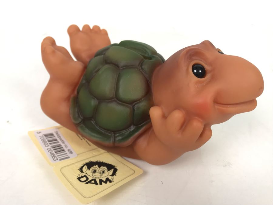 Vintage DAM Troll Doll By Thomas Dam From Denmark Troll Company Skildpadde No. 466 With Tags 6'L [Photo 3]