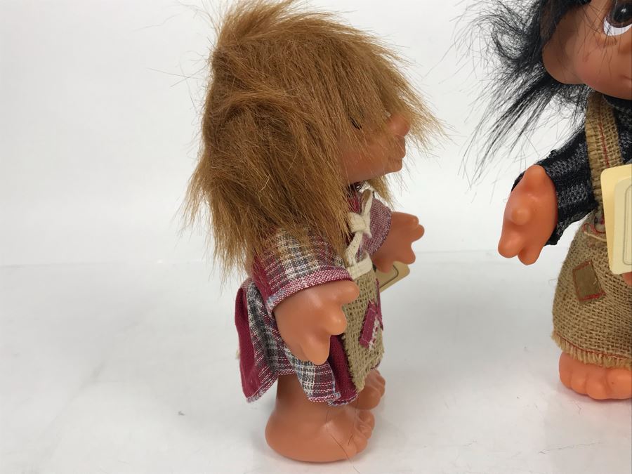 (3) Vintage DAM Troll Dolls By Thomas Dam From Denmark Troll Company (1) 9'H (2) 7'H [Photo 21]