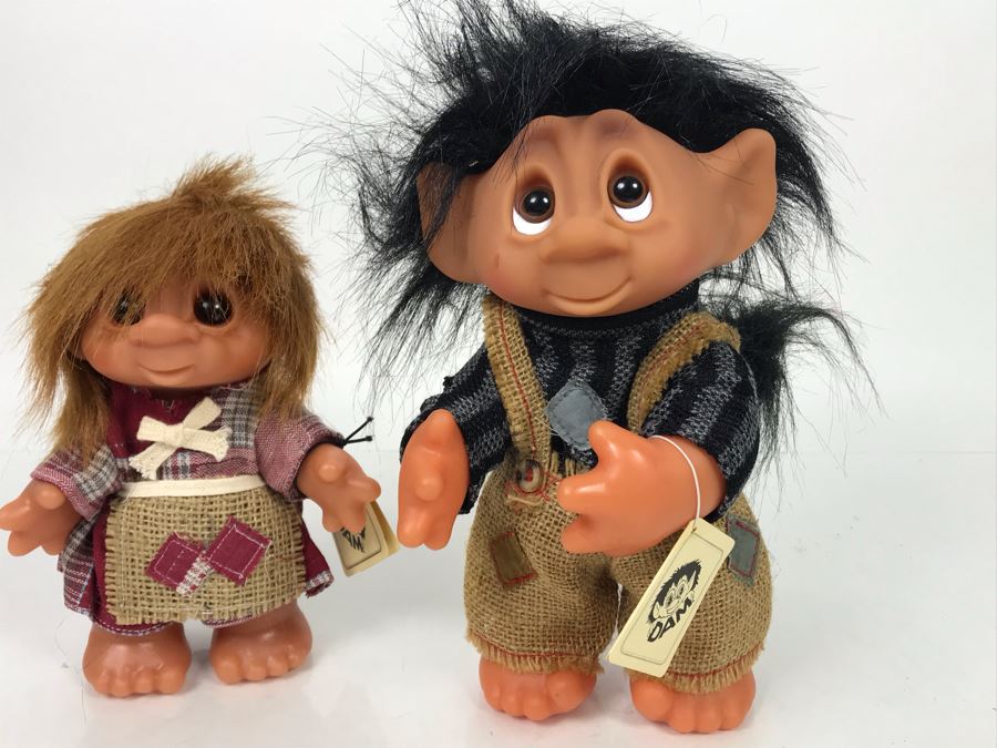 (3) Vintage DAM Troll Dolls By Thomas Dam From Denmark Troll Company (1 ...