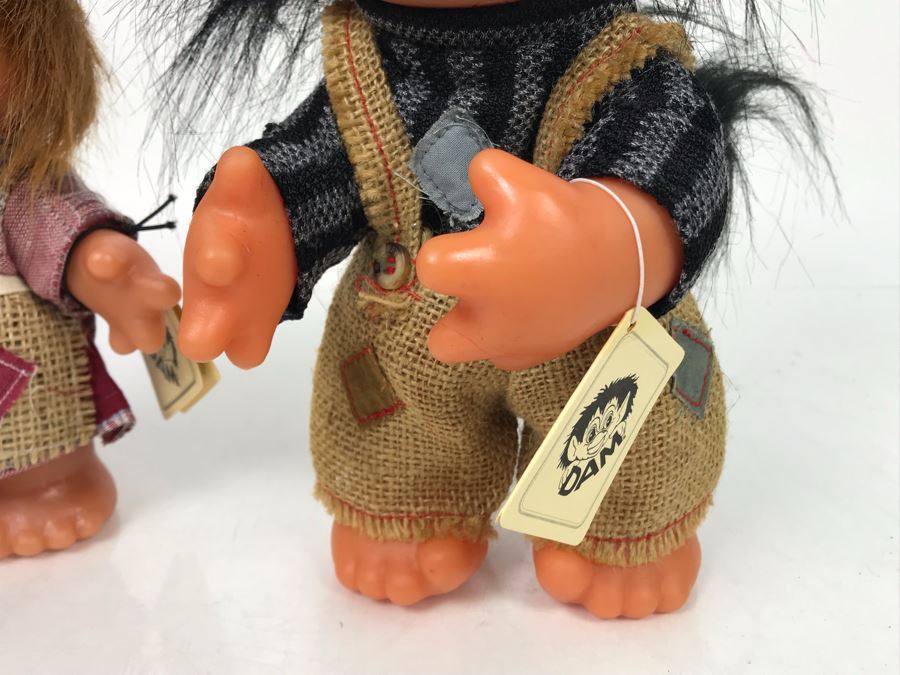 (3) Vintage DAM Troll Dolls By Thomas Dam From Denmark Troll Company (1) 9'H (2) 7'H [Photo 11]