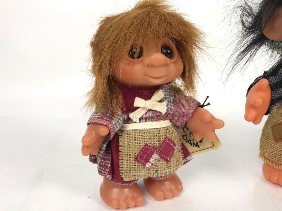 (3) Vintage DAM Troll Dolls By Thomas Dam From Denmark Troll Company (1) 9'H (2) 7'H [Photo 17]