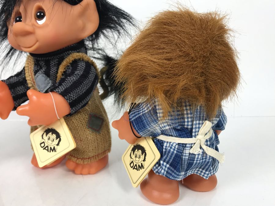 (3) Vintage DAM Troll Dolls By Thomas Dam From Denmark Troll Company (1) 9'H (2) 7'H [Photo 4]