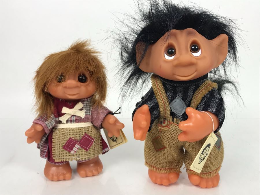 (3) Vintage DAM Troll Dolls By Thomas Dam From Denmark Troll Company (1) 9'H (2) 7'H [Photo 8]
