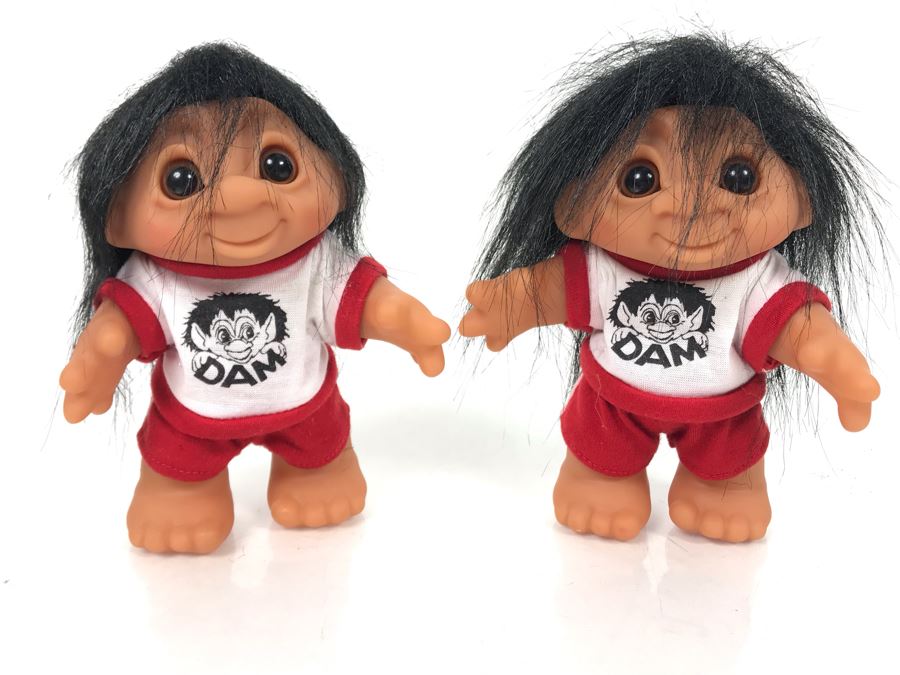 Pair Of Vintage DAM Troll Dolls By Thomas Dam From Denmark Troll Company 6'H [Photo 1]