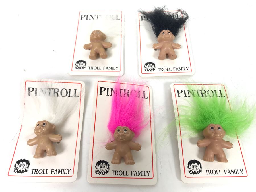 (5) Vintage DAM Troll Pintroll Pins By Thomas Dam From Denmark Troll Company [Photo 2]