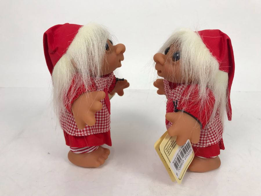 Pair Of Vintage DAM Troll Dolls By Thomas Dam From Denmark Troll Company Nisse Pige No. 25024 6'H [Photo 5]