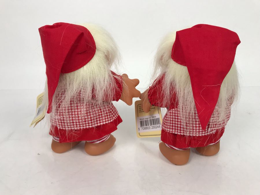 Pair Of Vintage DAM Troll Dolls By Thomas Dam From Denmark Troll Company Nisse Pige No. 25024 6'H [Photo 7]