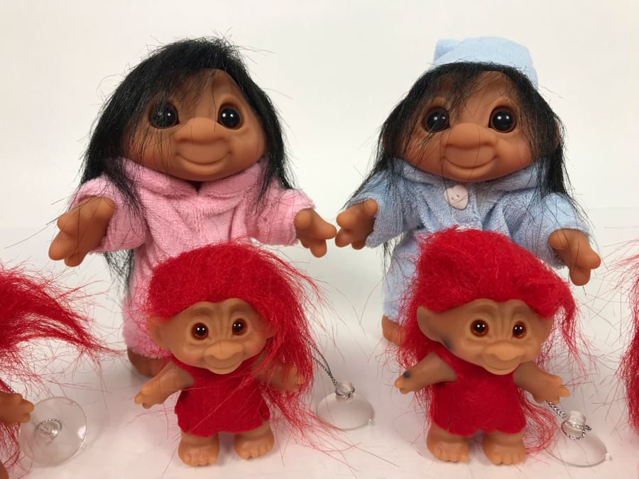 (6) Vintage DAM Troll Dolls By Thomas Dam From Denmark Troll Company (2) 6'H (4) 3'H [Photo 2]