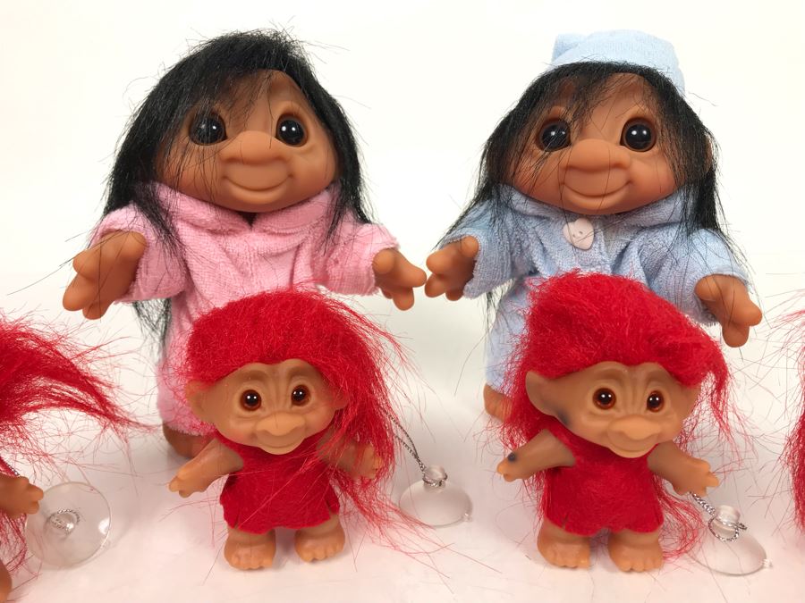 (6) Vintage DAM Troll Dolls By Thomas Dam From Denmark Troll Company (2) 6'H (4) 3'H [Photo 3]