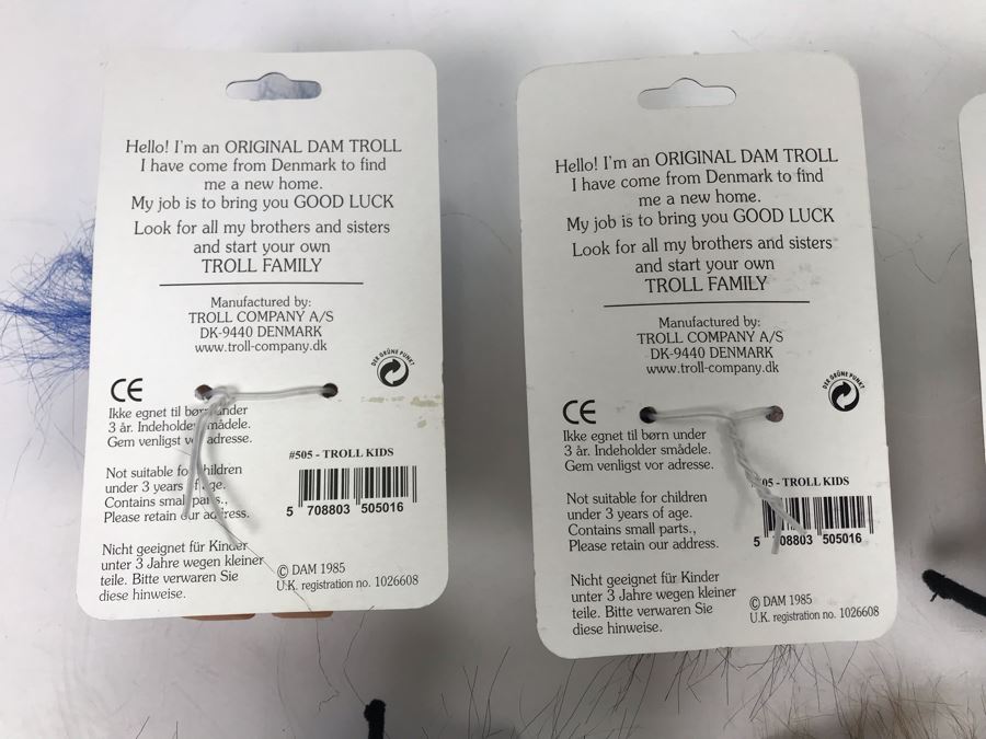 (5) Vintage DAM Troll Dolls On Cards By Thomas Dam From Denmark Troll Company [Photo 14]