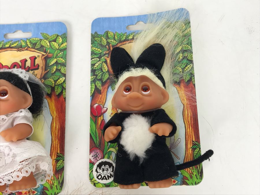 (5) Vintage DAM Troll Dolls On Cards By Thomas Dam From Denmark Troll Company [Photo 8]