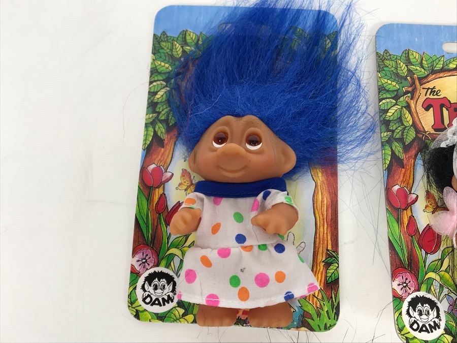 (5) Vintage DAM Troll Dolls On Cards By Thomas Dam From Denmark Troll Company [Photo 6]