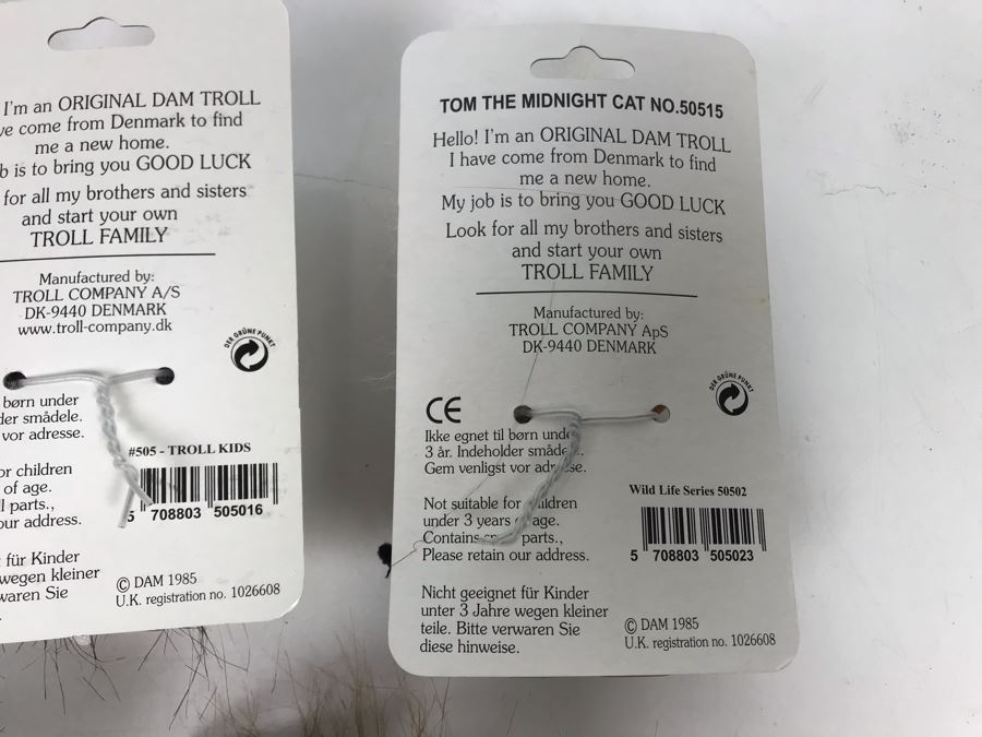 (5) Vintage DAM Troll Dolls On Cards By Thomas Dam From Denmark Troll Company [Photo 13]