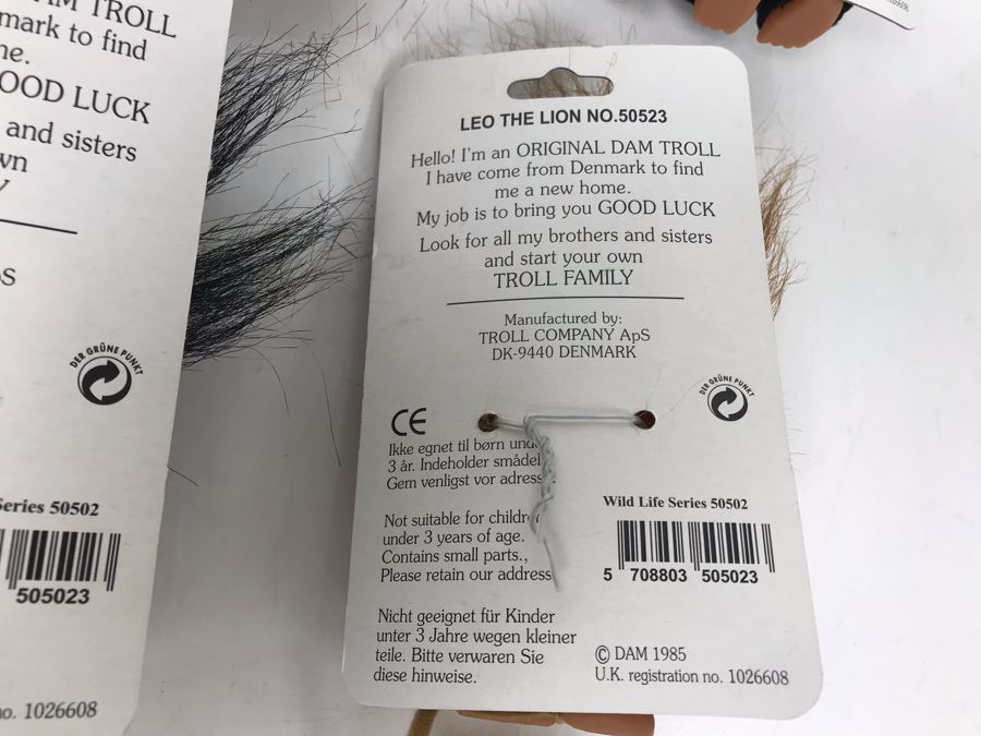 (5) Vintage DAM Troll Dolls On Cards By Thomas Dam From Denmark Troll Company [Photo 11]