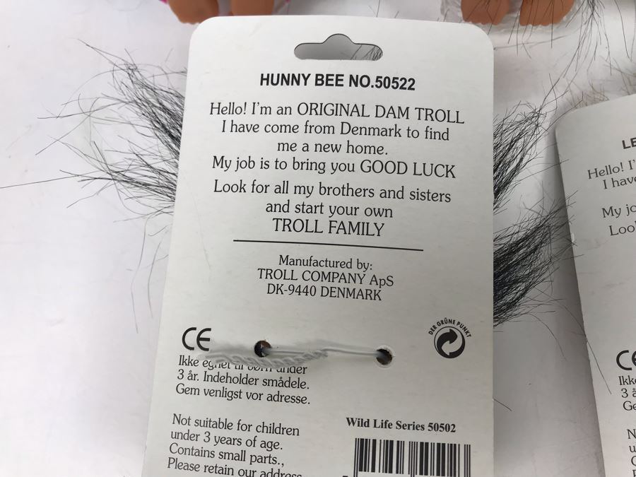 (5) Vintage DAM Troll Dolls On Cards By Thomas Dam From Denmark Troll Company [Photo 12]