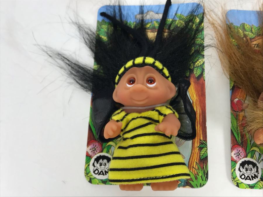 (5) Vintage DAM Troll Dolls On Cards By Thomas Dam From Denmark Troll Company [Photo 5]