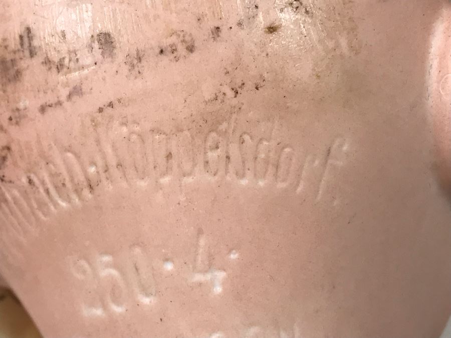 Vintage 24' Armand Marseille German Doll With Stand (C), Armand Marseille German Doll Head (R), E&S German Doll With Stand W/O Arms (L), Heubach Koppelsdorf German Doll Head (C) [Photo 26]