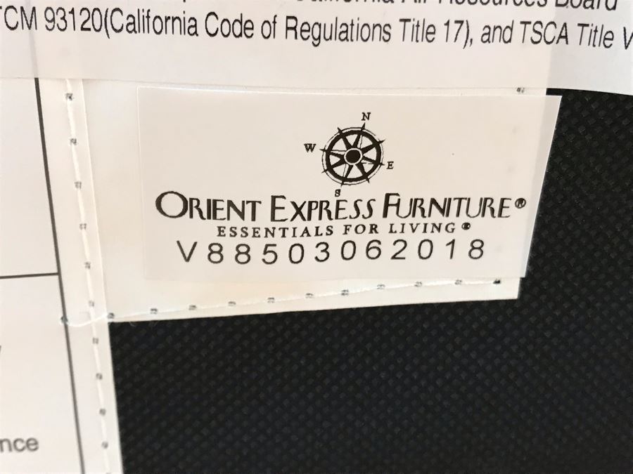 Orient Express Traditions Wooden Hudson Ext Dining Table With (6) Tufted Dining Chairs And (2) Blue Wingback Tufted Chairs 110.5L X 39.5W X 30.5H (W/O Leaves 62.5L) - See Photos [Photo 9]