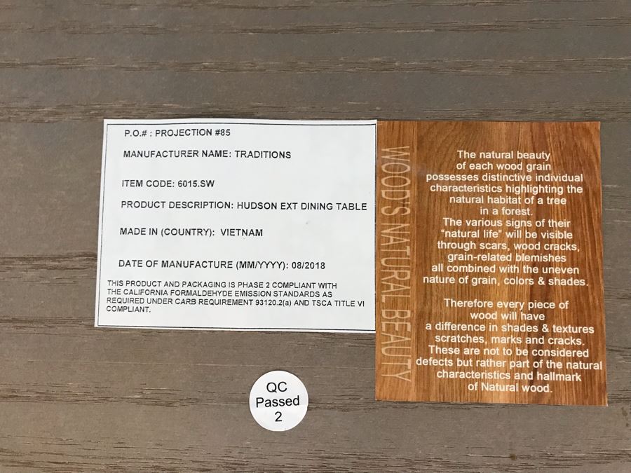 Orient Express Traditions Wooden Hudson Ext Dining Table With (6) Tufted Dining Chairs And (2) Blue Wingback Tufted Chairs 110.5L X 39.5W X 30.5H (W/O Leaves 62.5L) - See Photos [Photo 13]