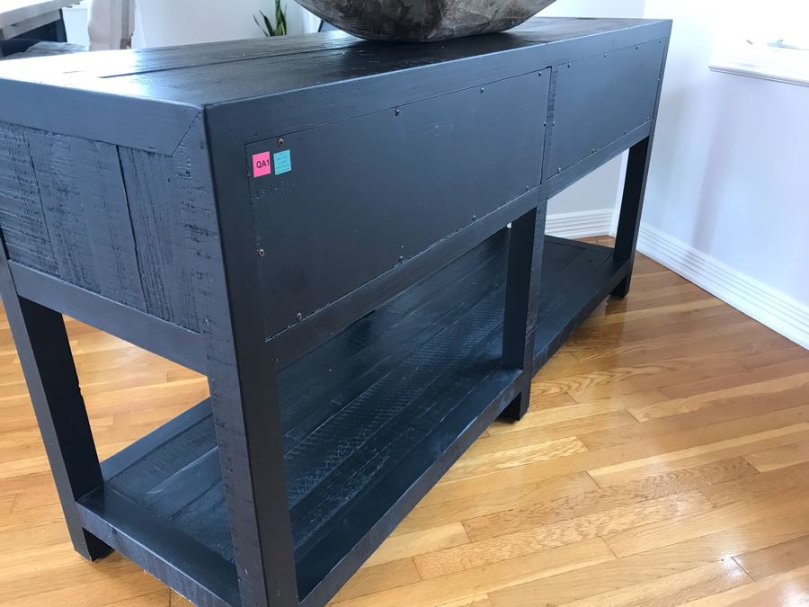 Wooden Console Entry Table In Black With 2-Drawers 60W X 18D X 30H [Photo 8]