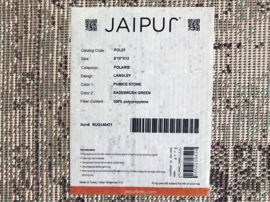 Jaipur Pol01 Polaris Collection Synthetic Area Rug 8'10 X 12' Retails For $675 [Photo 7]