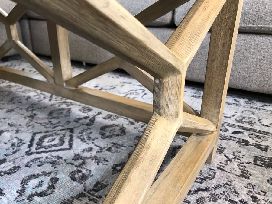 Wood And Marble Coffee Table By The Uttermost Co 40 X 40 X 18 [Photo 6]