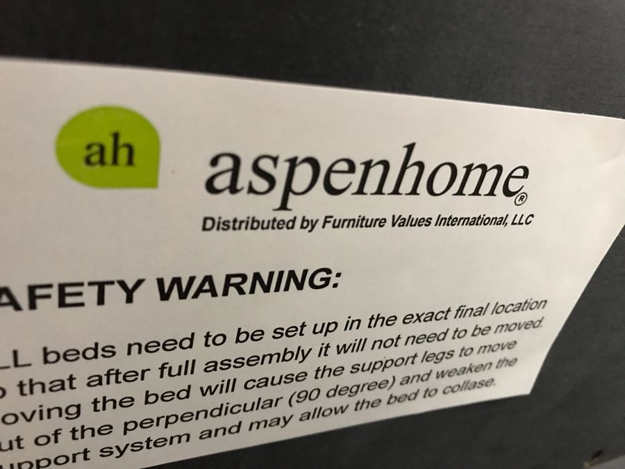 Aspenhome Black Wooden Bed With Mattress And Box Spring 80 X 76 - USB Ports On Both Sides Of Headboard [Photo 11]