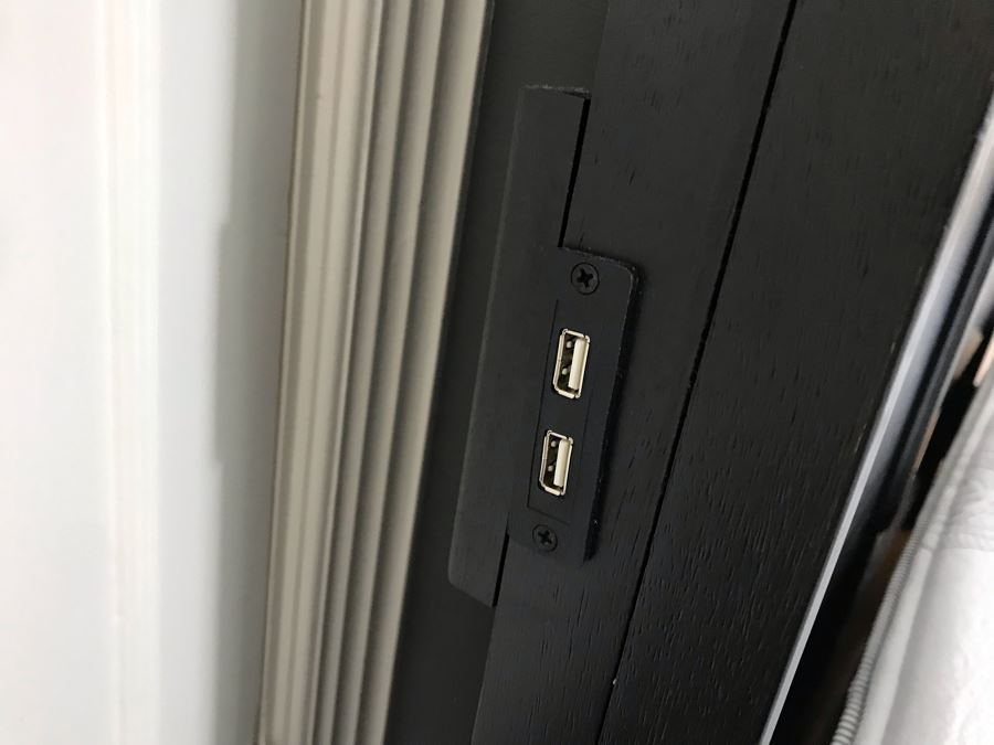 Aspenhome Black Wooden Bed With Mattress And Box Spring 80 X 76 - USB Ports On Both Sides Of Headboard [Photo 13]