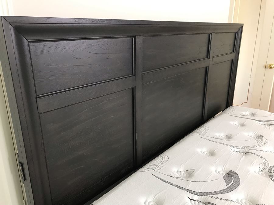 Aspenhome Black Wooden Bed With Mattress And Box Spring 80 X 76 - USB Ports On Both Sides Of Headboard [Photo 14]