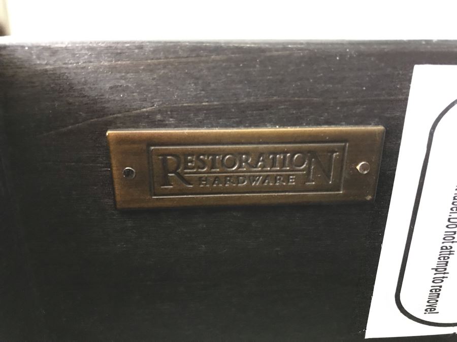 Restoration Hardware Black Wooden Credenza Cabinet 72W X 21D X 31H [Photo 6]