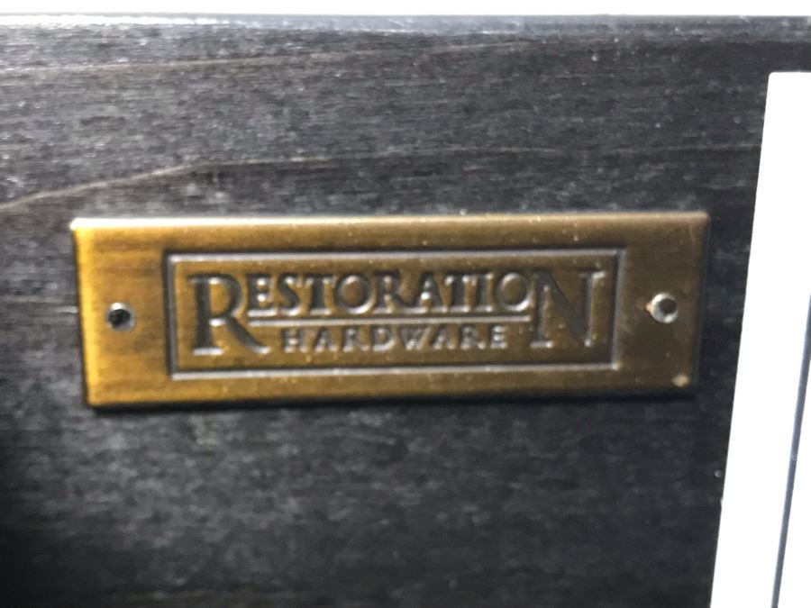 Restoration Hardware Black Wooden Credenza Cabinet 72W X 21D X 31H [Photo 7]