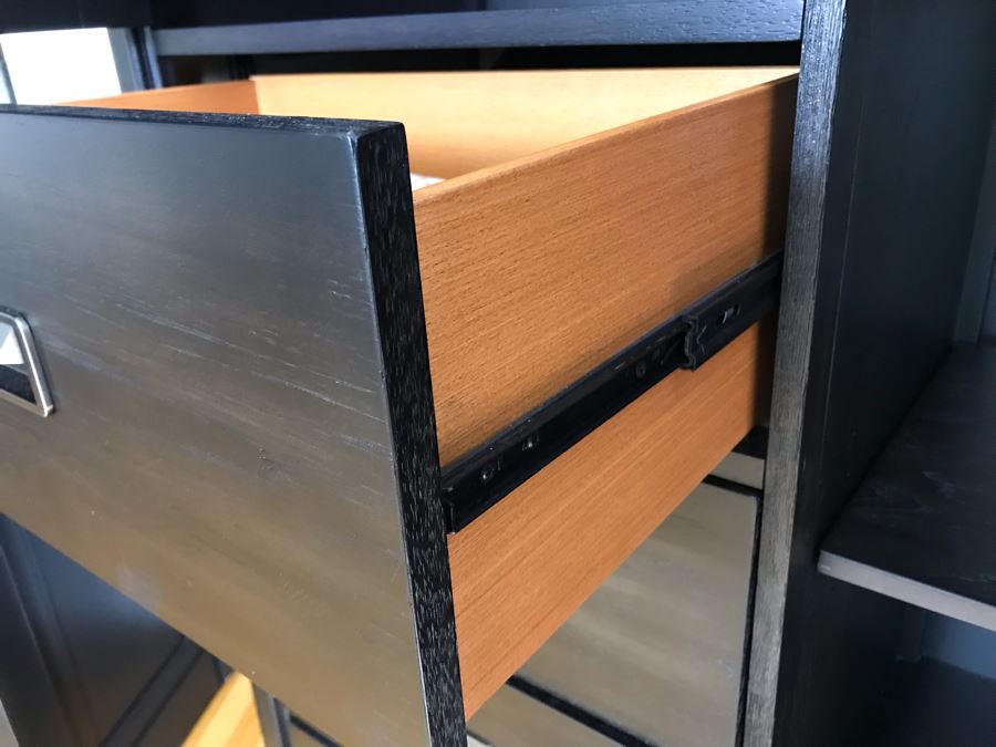 Aspenhome Front Street Chiffarobe Black Wood Gentleman's Dresser Cabinet With Beveled Glass Mirror 48W X 20D X 66H Retails For $1,680 [Photo 7]