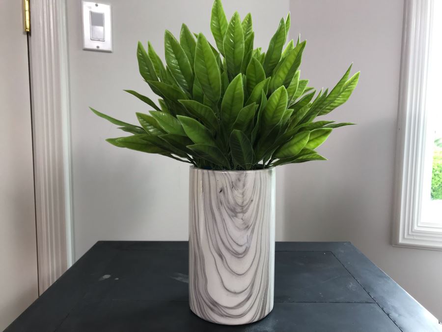 Restoration Hardware La Salle Metal-Wrapped Side Table With Decorative Vase 22 X 22 X 23H [Photo 4]