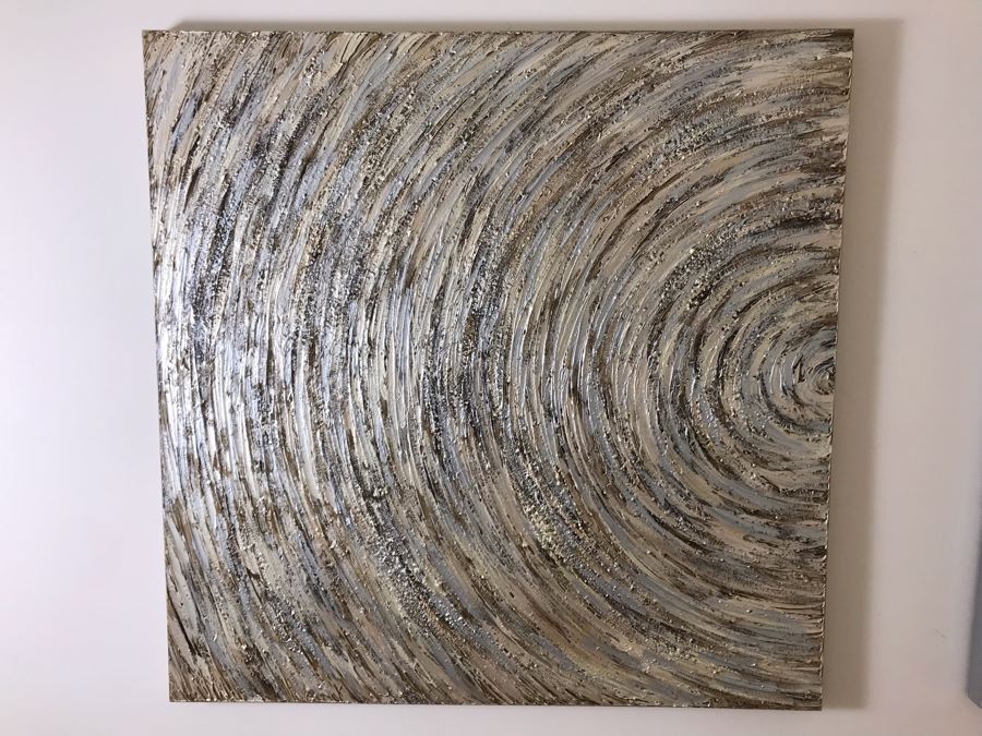 Pair Of Canvas Swirl Circle Prints 40 X 40 Each [Photo 4]